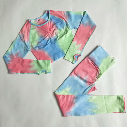 Tie-dye Gradient Quick-drying Sports Gym Suit