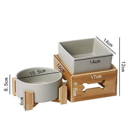 Large Capacity High Stand Ceramic Pet Bowl