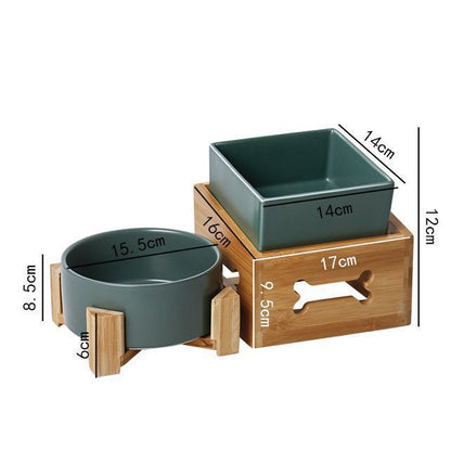 Large Capacity High Stand Ceramic Pet Bowl