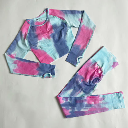 Tie-dye Gradient Quick-drying Sports Gym Suit