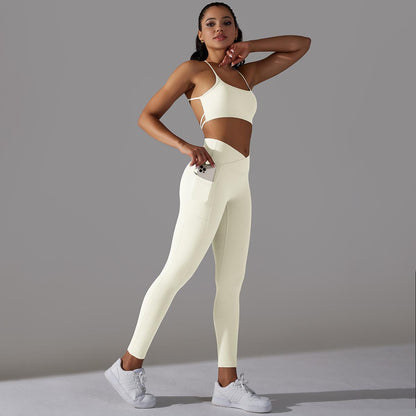 Sling Sports Bra High Waist Hip Lift Tights Suit