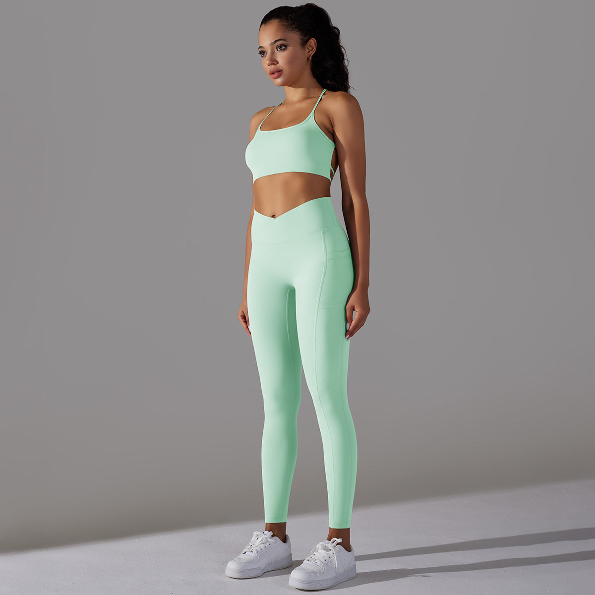 Sling Sports Bra High Waist Hip Lift Tights Suit