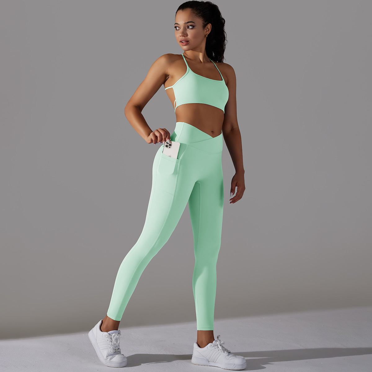 Sling Sports Bra High Waist Hip Lift Tights Suit