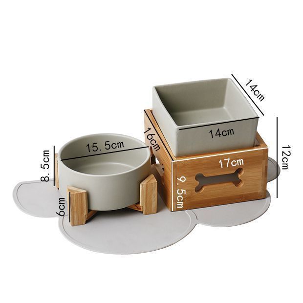 Large Capacity High Stand Ceramic Pet Bowl