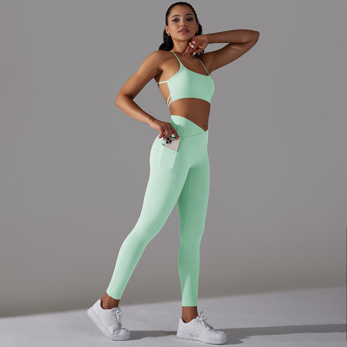 Sling Sports Bra High Waist Hip Lift Tights Suit